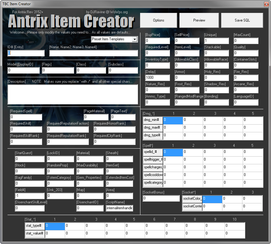 Antrix/Ascent Item Creator